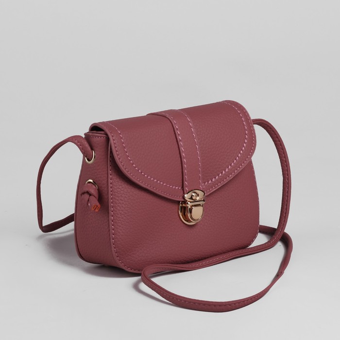 Сумка женская на клапане "Келли", 1 отдел, длинный ремень, цвет брусничный