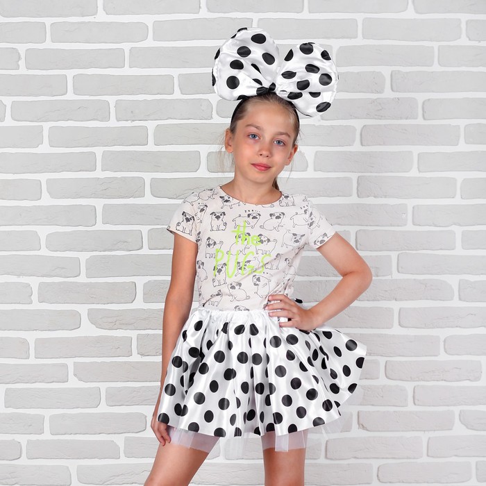 Карнавальный набор "Милашка", 2 предмета: юбка, ободок, цвет белый