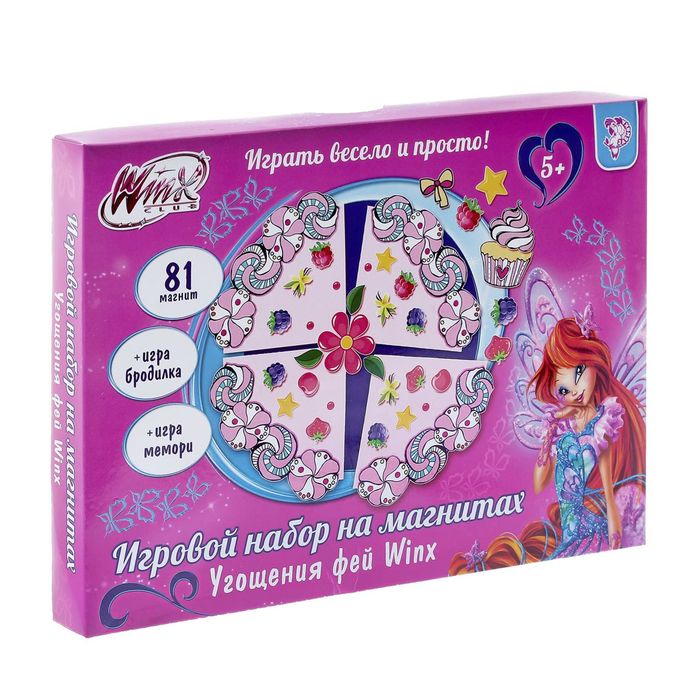 Игра с магнитами "Угощения фей ВИНКС", феи ВИНКС, 81 магнит