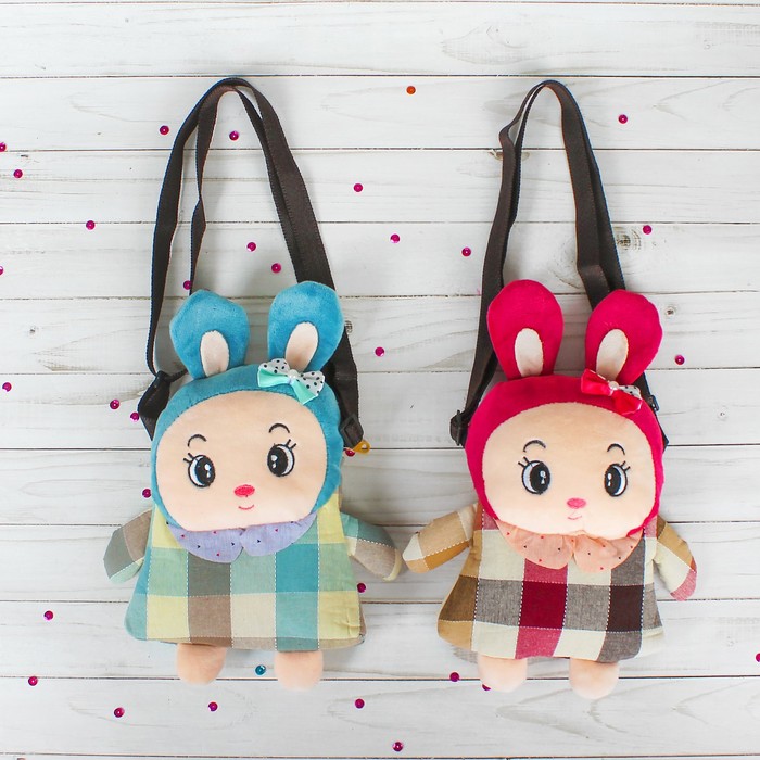 Мягкая сумочка "Девочка" с ушками, цвета МИКС