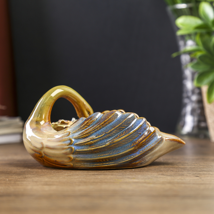 Сувенир "Лебедь с цветами", МИКС