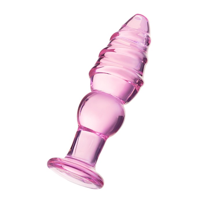 Анальная втулка Sexus Glass, стекло, розовая, 13,5 см, d=4 см