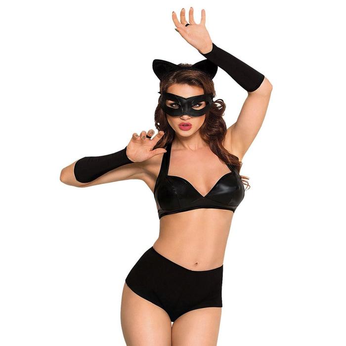 Костюм кошечки SoftLine Collection Catwoman, цвет чёрный, размер L