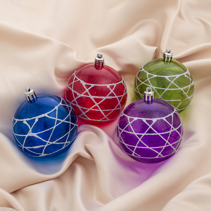 Новогодние шары "Воздушный неон" (набор 4 шт.)