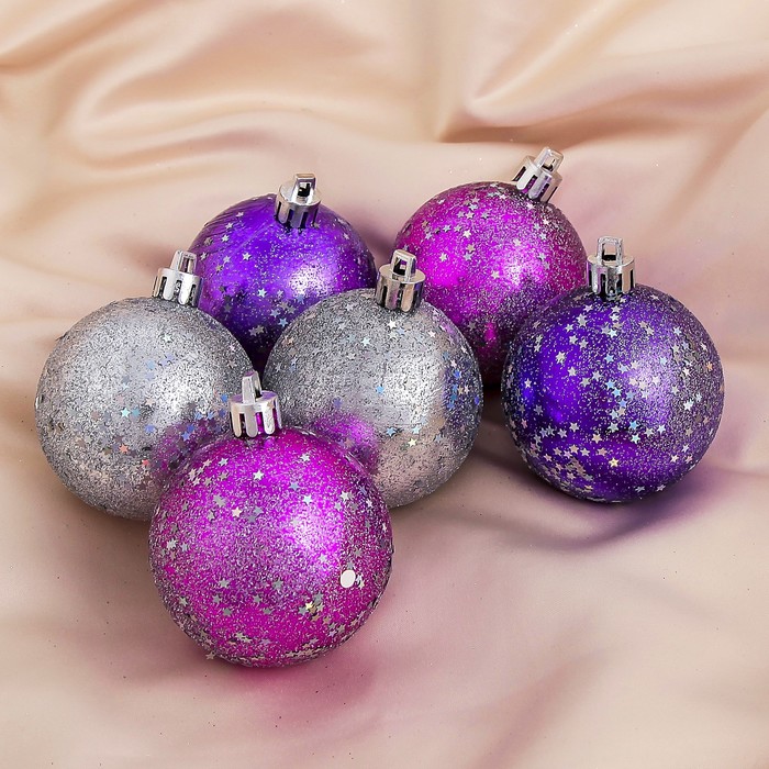 Новогодние шары "Звёздная пыль" (набор 6 шт.)