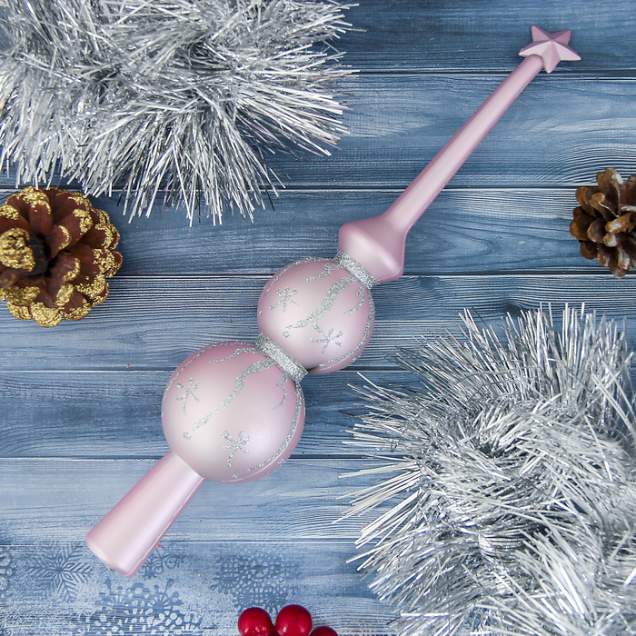 Верхушка на ёлку "Розовый снегопад"