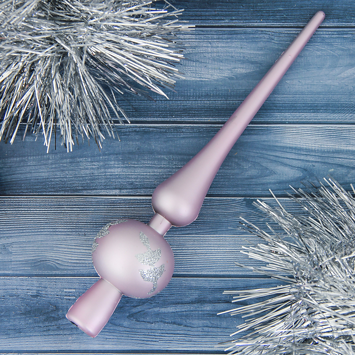 Верхушка на ёлку "Веточка" розовая