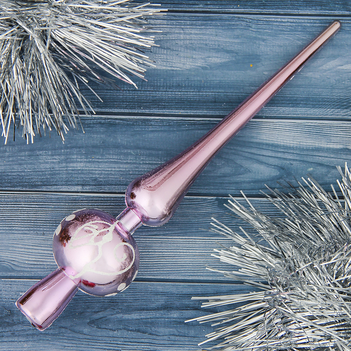 Верхушка на ёлку "Цветущая веточка" розовая