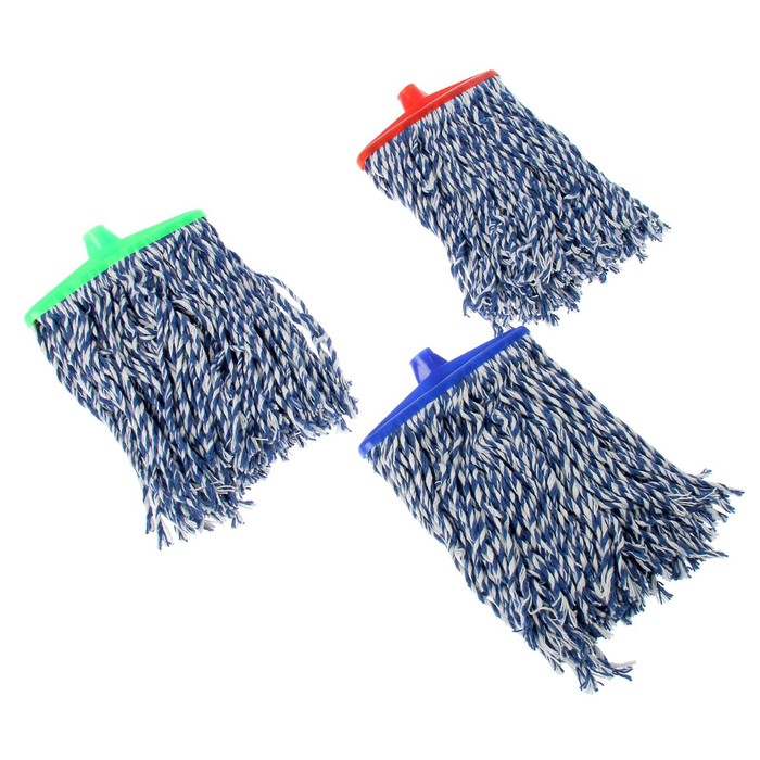 Насадка для швабры веревочная, х/б 250 гр. удлиненная насадка, цвет МИКС