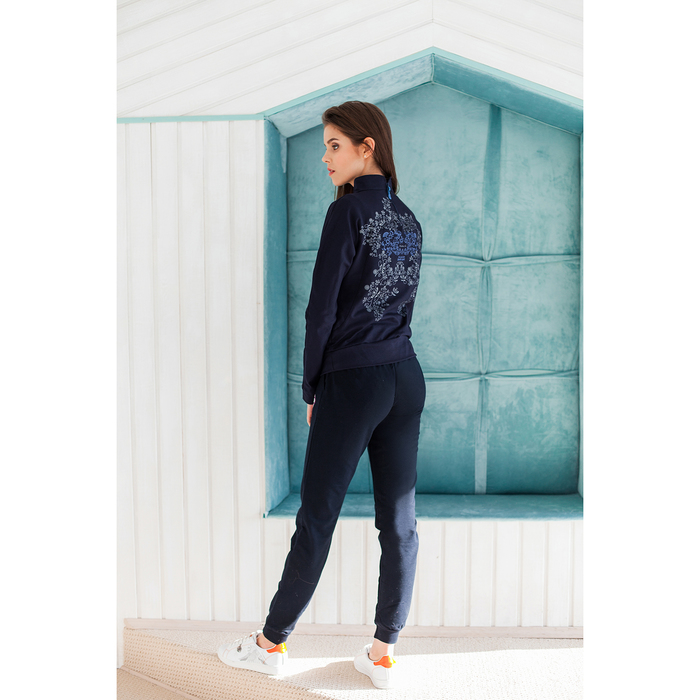 Толстовка женская на молнии, размер 44, цвет тёмно-синий (арт. М-22-05)