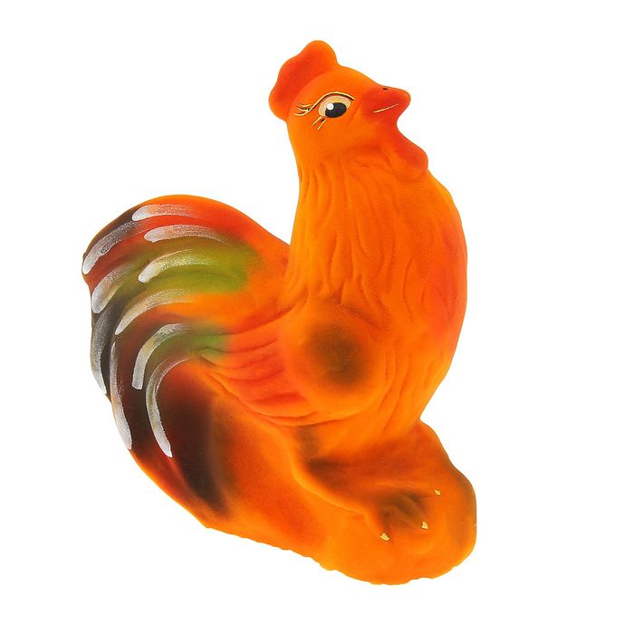 Копилка "Петух" флок, оранжевая
