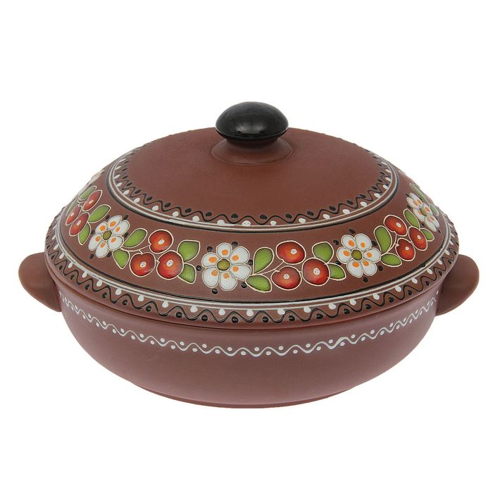 Противень "Вишенька" малый с крышкой, деколь, 1,5 л