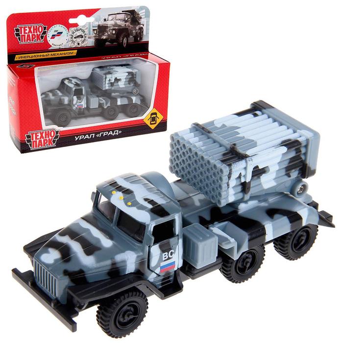 Машина металлическая инерционная Урал "Град", 12 см, двери открываются