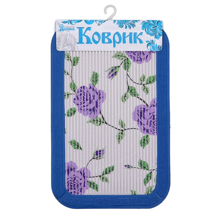 Коврик для ванной, цветная окантовка, цвет МИКС