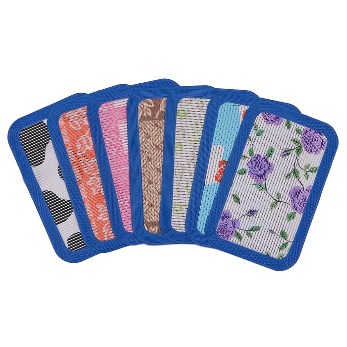 Коврик для ванной, цветная окантовка, цвет МИКС