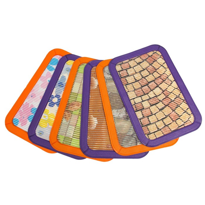 Коврик для ванной, цветная окантовка, цвет МИКС