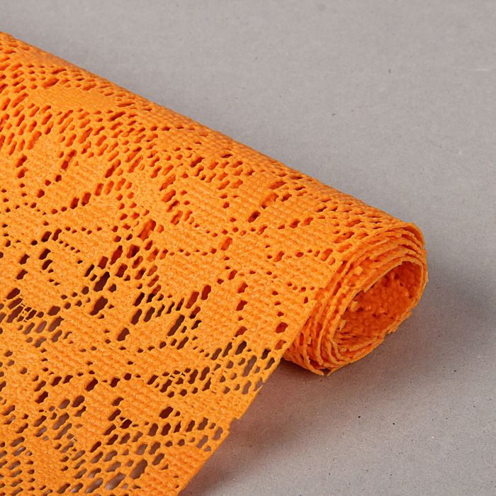 Коврик противоскользящий 45х100 см "Цветы", цвет оранжевый