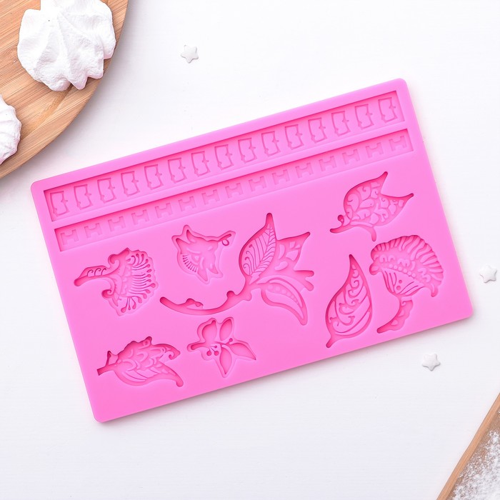 Молд 20х12,5х1 см "Листопад", цвет МИКС