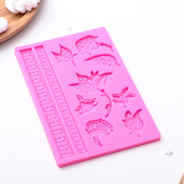 Молд 20х12,5х1 см "Листопад", цвет МИКС