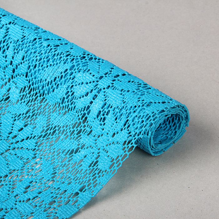 Коврик противоскользящий 30х100 см "Цветы", цвет голубой