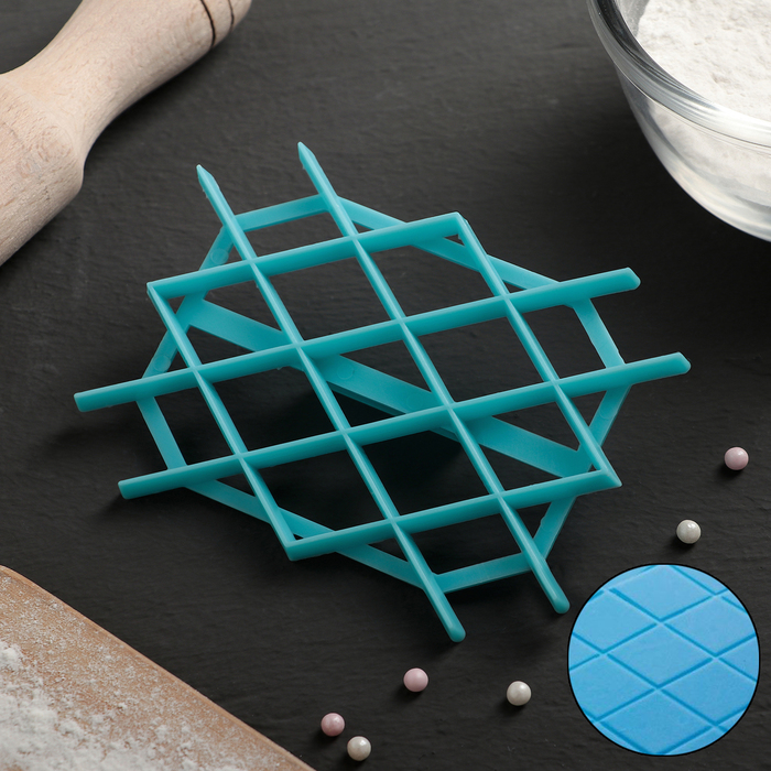 Печать для марципана и теста 12,5х9,3 см "Решетка крупная"