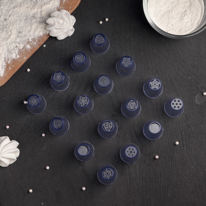 Набор кондитерских насадок d=3 см, 16 шт