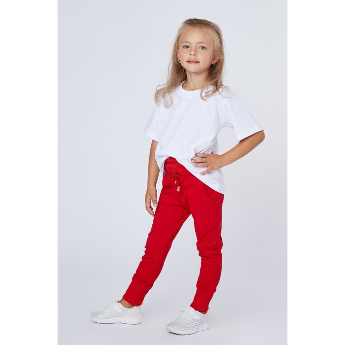 Брюки для девочки, рост 110 (30) см, цвет красный (арт. П-001_Д)