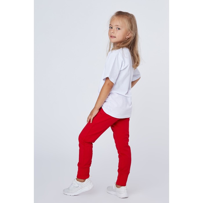 Брюки для девочки, рост 110 (30) см, цвет красный (арт. П-001_Д)