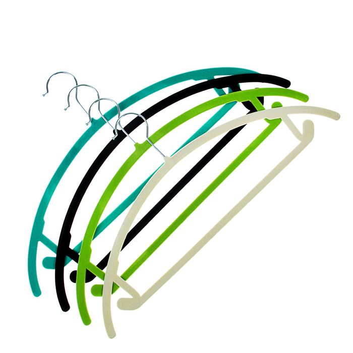 Вешалка-плечики, флокированное покрытие, размер 44 - 46, Нежный бархат, цвет МИКС