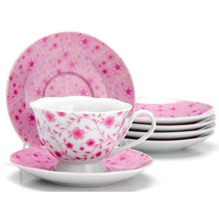 Набор чайный, 12 предметов, "Цветы", чашка 150 мл