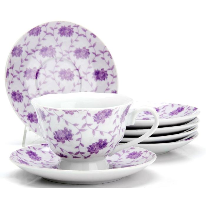Набор чайный, 12 предметов, "Цветы", 150 мл