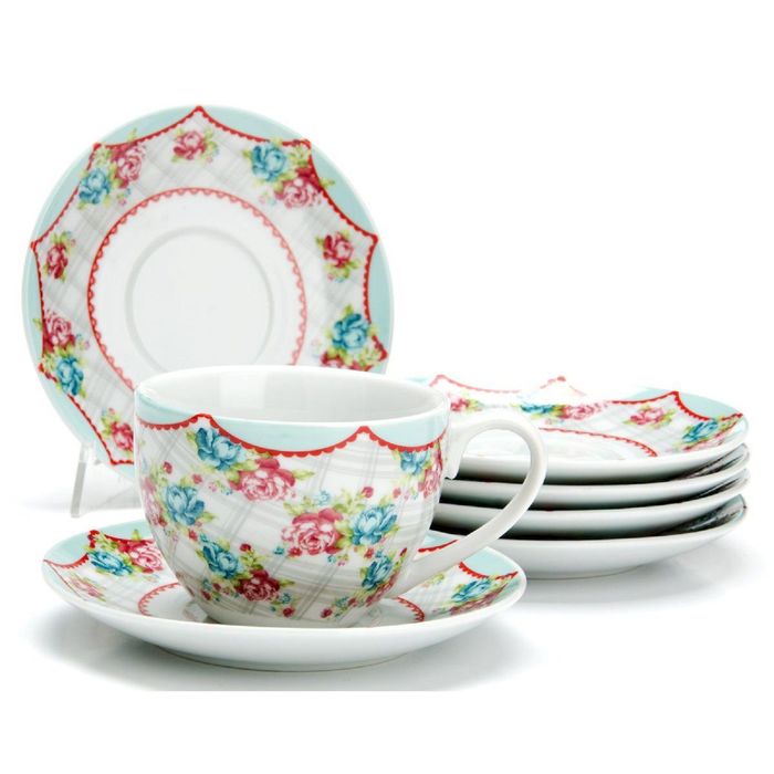 Набор чайный, 12 предметов, "Цветы", 220 мл