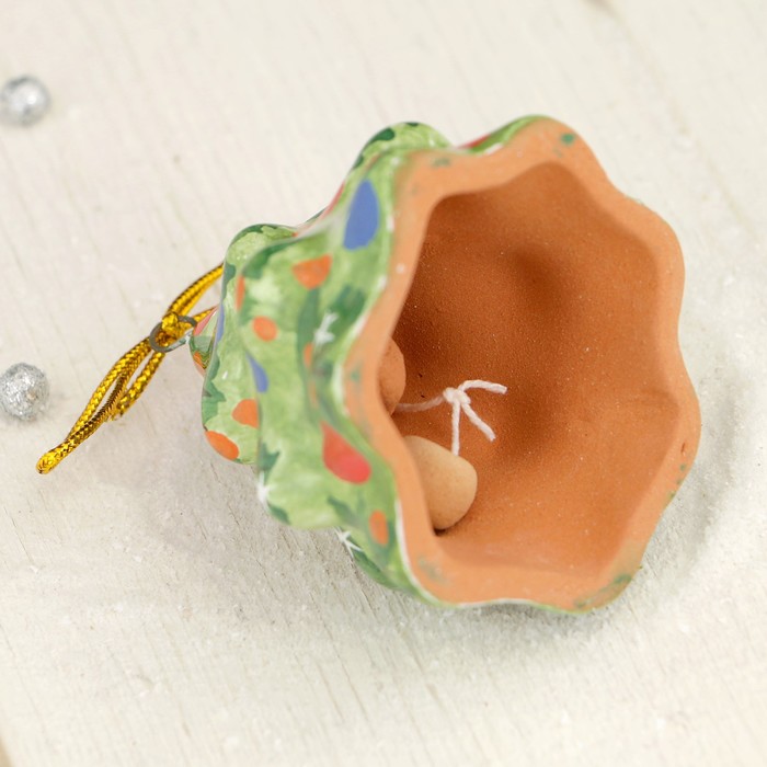 Подвеска «Ёлочка - колокольчик» мини, 4.5×4.5×5.5, ярославская майолика