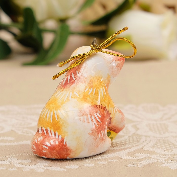 Подвеска «Котик с мячом», 5,5×5,5×4 см, мини, ярославская майолика