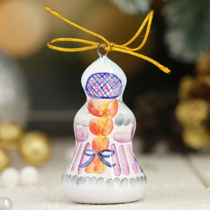 Подвеска «Снегурочка», мини, 3,5×3,3×5,5 см, ярославская майолика