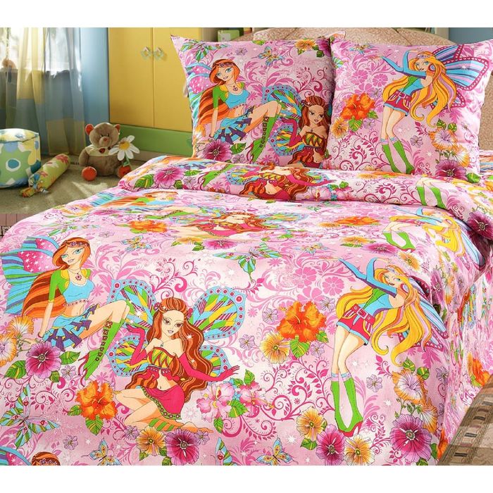 Постельное бельё 1,5 сп., Белиссимо "Добрые феи", размер 215х143 см, 214х145 см, 70х70 см - 2 шт., бязь, 125 г/м2