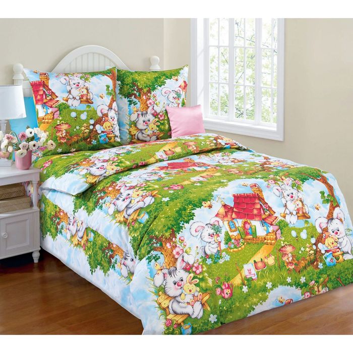 Постельное бельё 1,5 сп., Белиссимо "Лесная опушка", размер 215х143 см, 214х145 см, 70х70 см - 2 шт., бязь, 125 г/м2