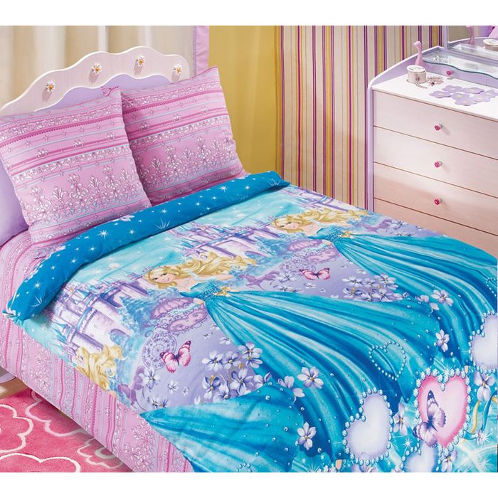 Постельное бельё 1,5 сп., Белиссимо "Золушка", размер 215х143 см, 214х145 см, 70х70 см - 2 шт., бязь, 125 г/м2