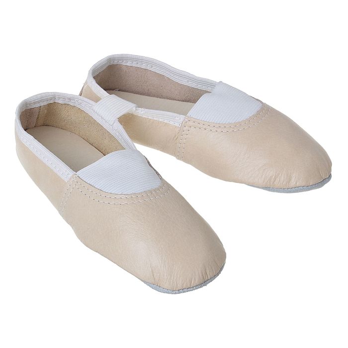 Чешки "Премиум" из натуральной кожи, длина по стельке 21 см, цвет бежевый