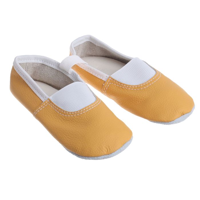 Чешки "Премиум" из натуральной кожи, длина по стельке 17,5 см, цвет жёлтый