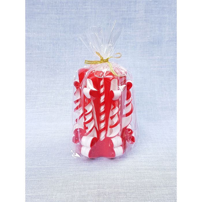 Свеча резная 10-11 см "Витая" красно-белая