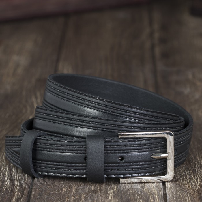 Ремень мужской, винт, пряжка под металл, ширина - 2,9см, чёрный