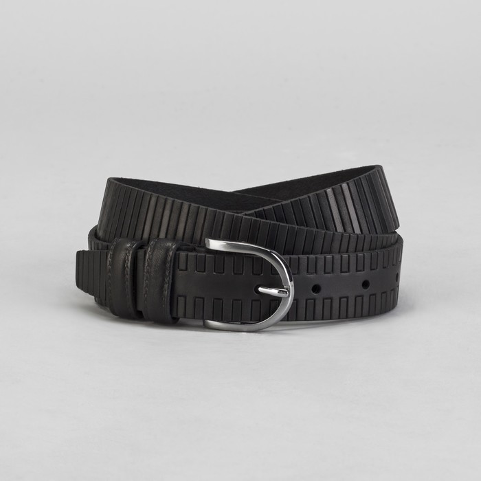 Ремень мужской, винт, пряжка под металл, ширина - 2,9см, чёрный