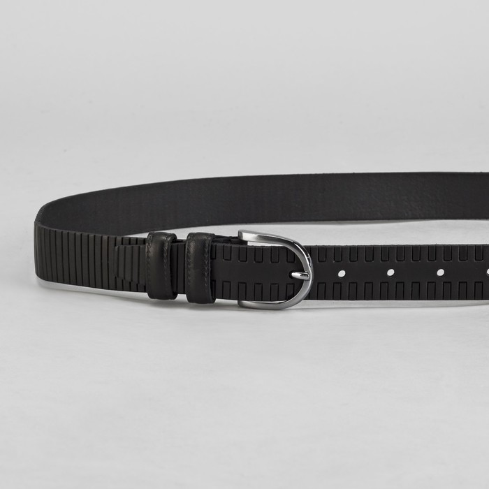 Ремень мужской, винт, пряжка под металл, ширина - 2,9см, чёрный