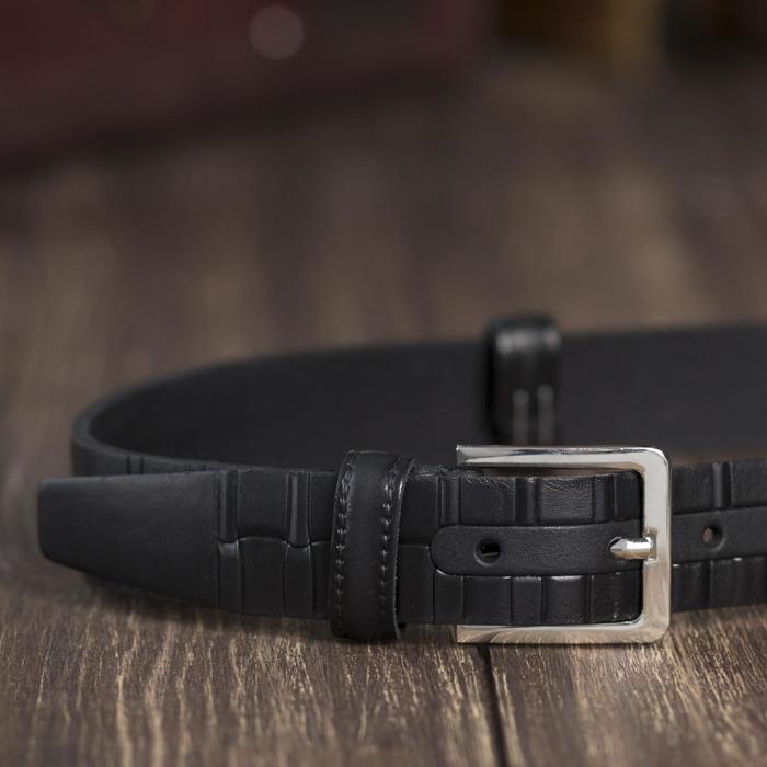 Ремень мужской, винт, пряжка под металл, ширина - 2,9см, чёрный