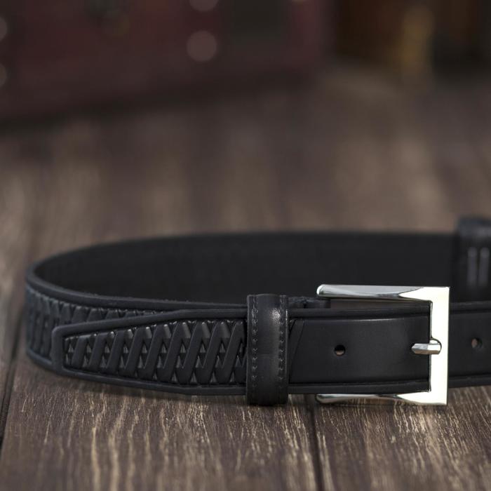 Ремень мужской, винт, пряжка под металл, ширина - 2,9см, чёрный