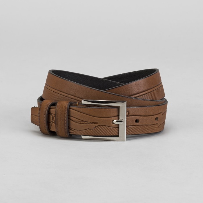 Ремень мужской, винт, пряжка под металл, ширина - 2,9см, коричневый