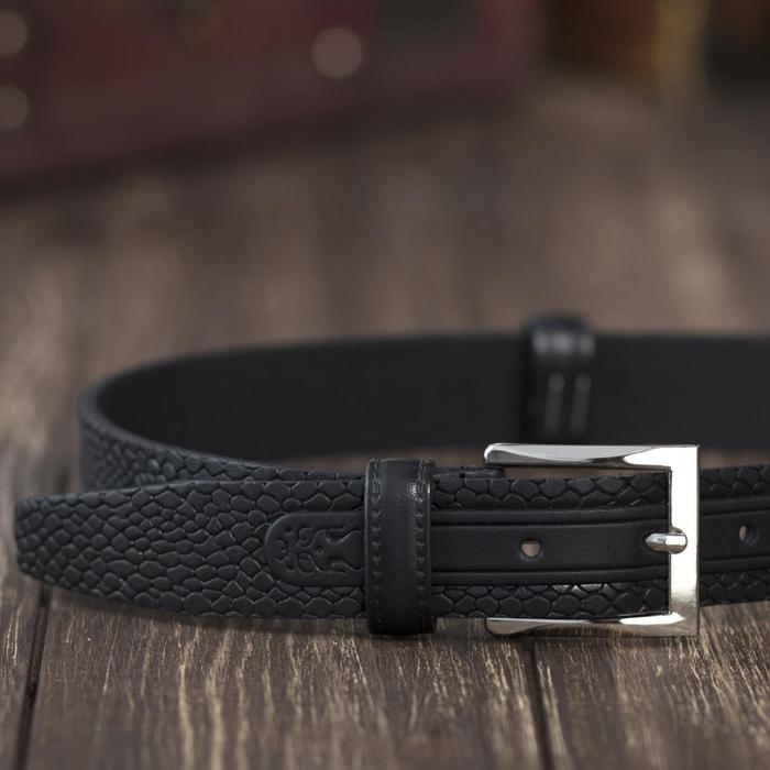 Ремень мужской, винт, пряжка под металл, ширина - 2,9см, чёрный