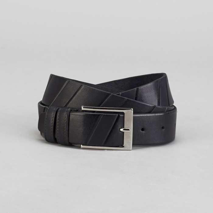 Ремень мужской, винт, пряжка под металл, ширина - 3,4 см, цвет синий