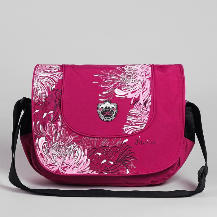 Сумка молодёжная на молнии "Калейдоскоп", 1 отдел, 1 наружный карман, цвет малиновый